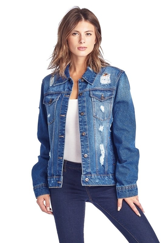 Image of Distressed Denim Jacket