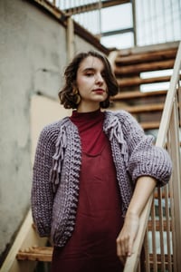 Image 3 of Perth Cardigan w/ fringe (in Lilac + more colours)
