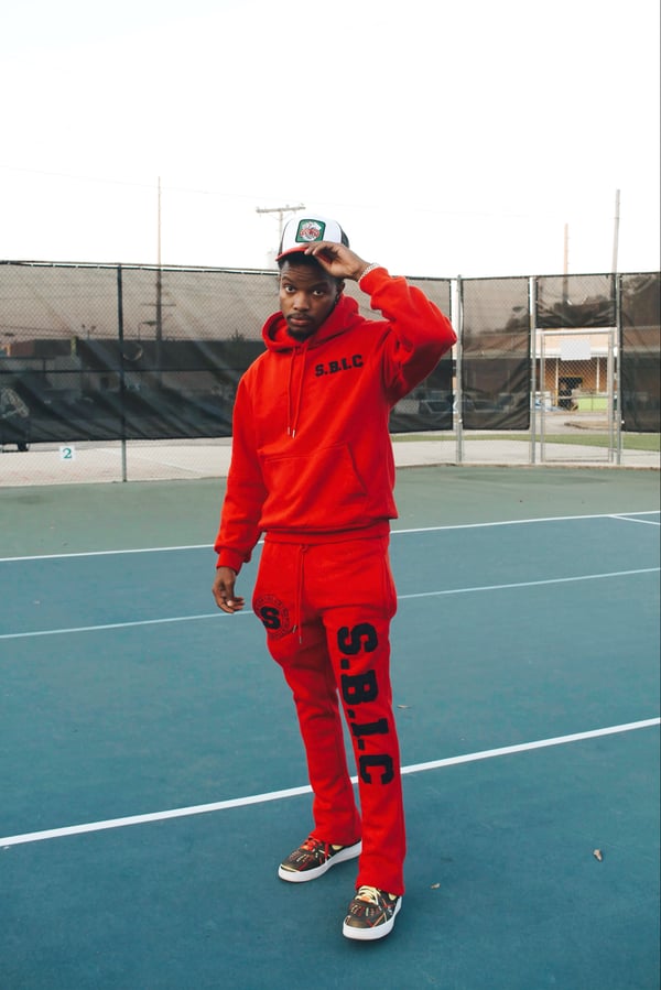 Image of Red Stacked Suit