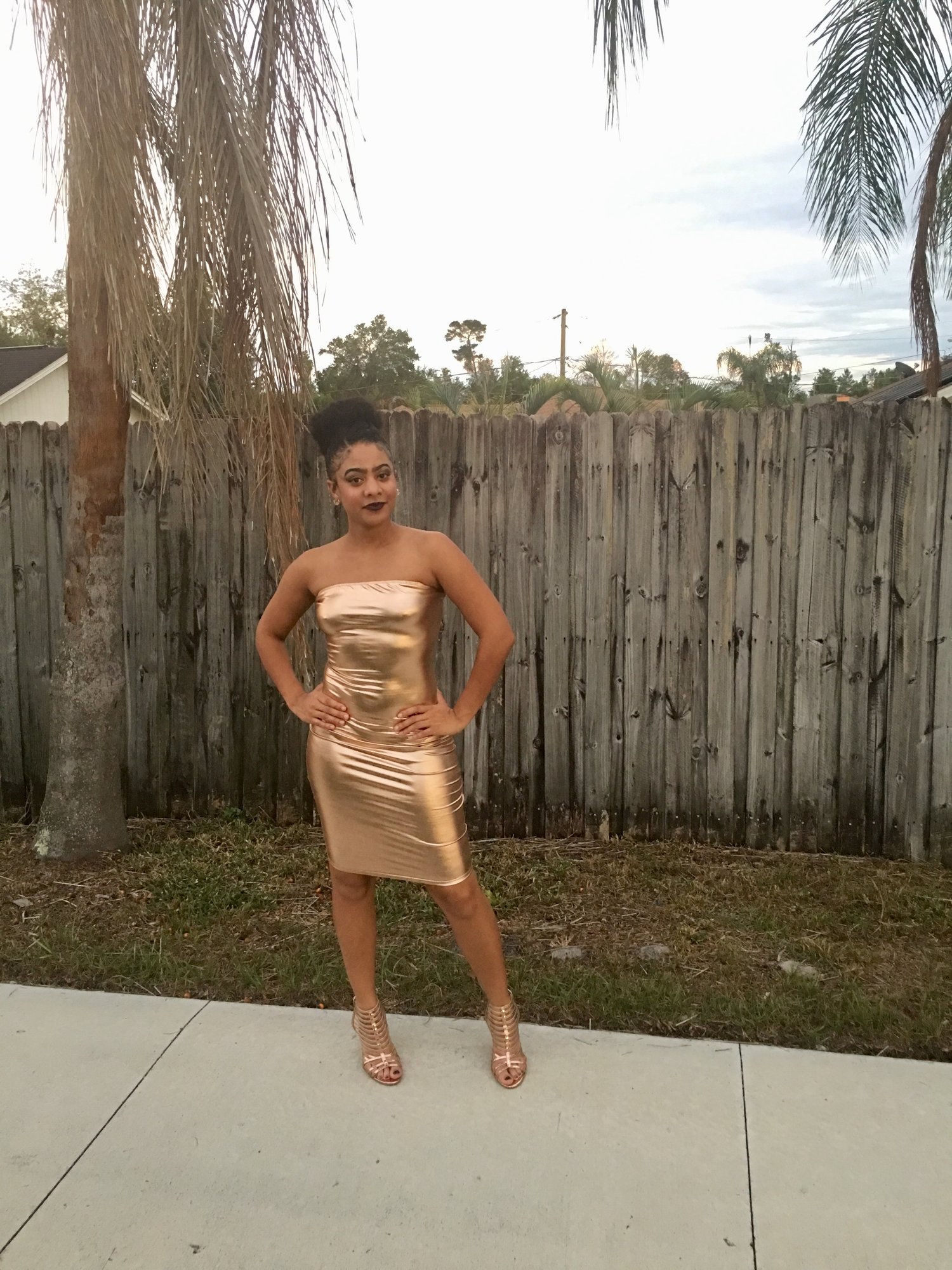 Rose Gold Foil Dress | Dressed by an Angel Boutique (Fashion Truck) Rose Gold Foil Dress | Dressed by an Angel Boutique (Fashion Truck)