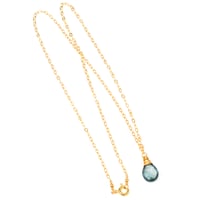 Image 5 of Moss Aquamarine necklace solitaire 14kt gold filled or sterling silver