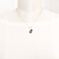 Image 2 of Moss aquamarine Tahitian pearl necklace 14kt gold-filled