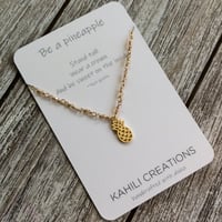 Image 3 of Pineapple necklace gold-plated sterling silver 14kt gold-filled chain