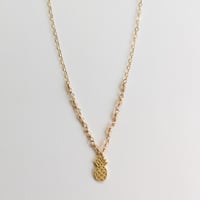 Image 5 of Pineapple necklace gold-plated sterling silver 14kt gold-filled chain