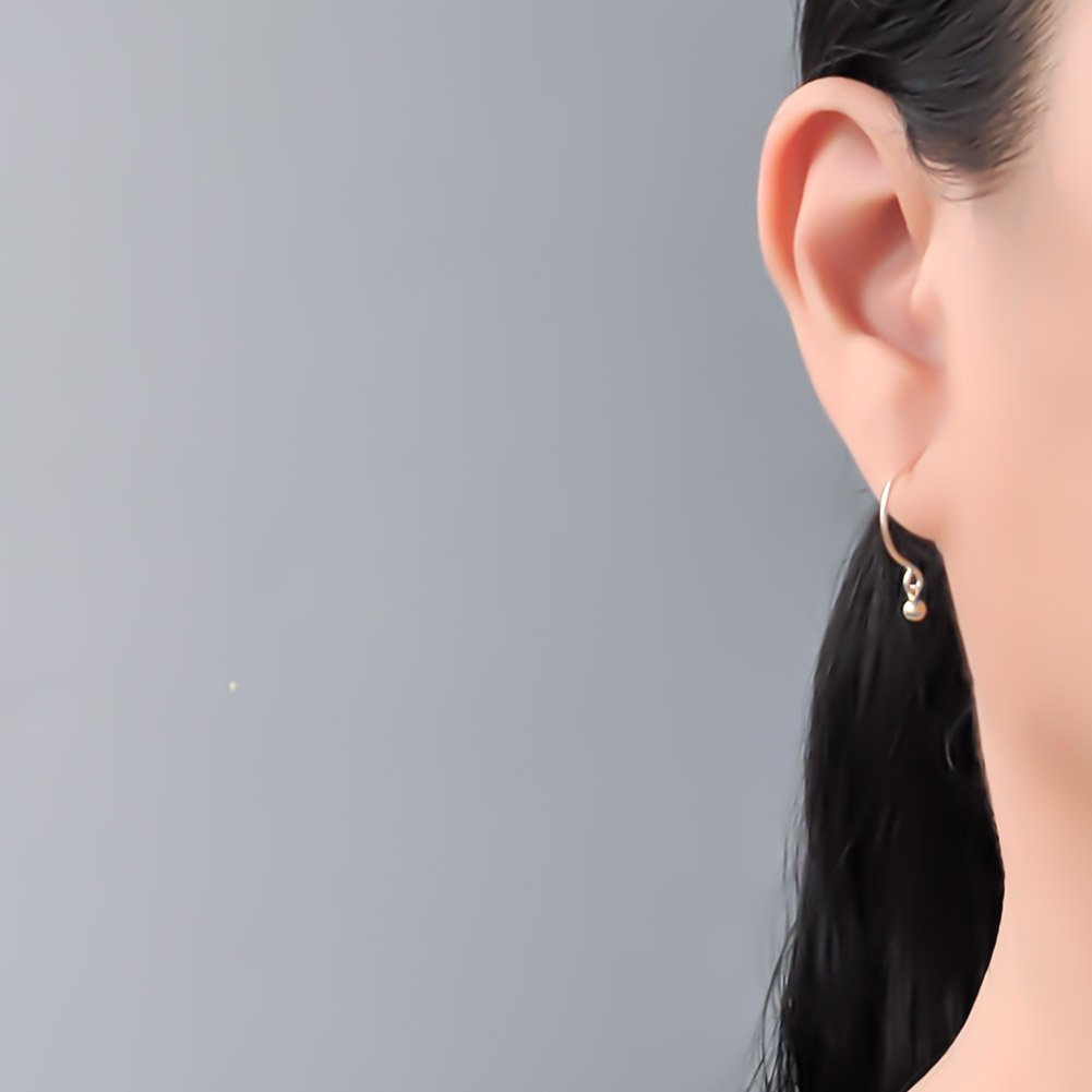Image of Tiny gold ball hoop earrings