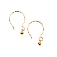 Image 3 of Tiny gold ball hoop earrings