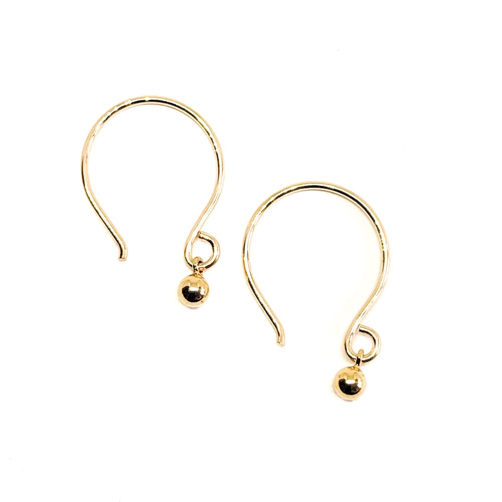 Image of Tiny gold ball hoop earrings