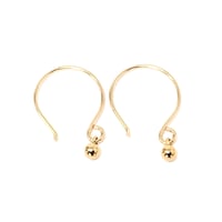 Image 1 of Tiny gold ball hoop earrings