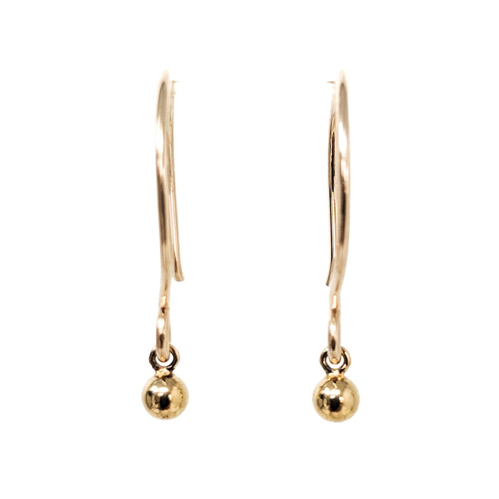 Image of Tiny gold ball hoop earrings
