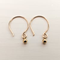 Image 5 of Tiny gold ball hoop earrings