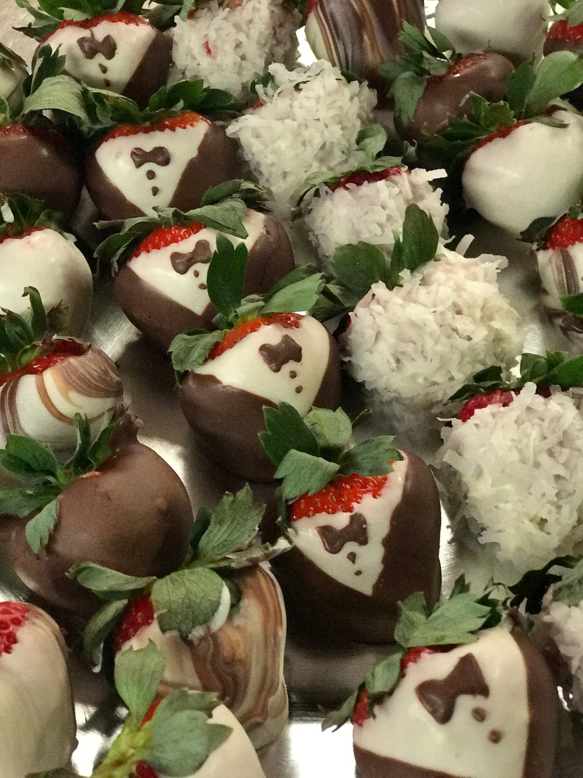 Sweet Bride and Groom Caramel Apples and Strawberries