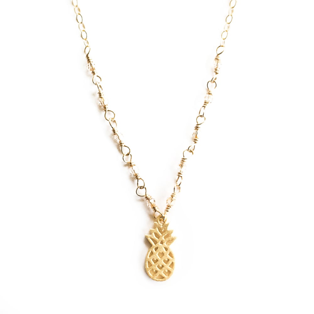 Image of Pineapple necklace gold-plated sterling silver 14kt gold-filled chain
