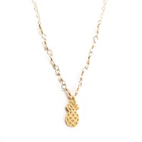 Image 1 of Pineapple necklace gold-plated sterling silver 14kt gold-filled chain