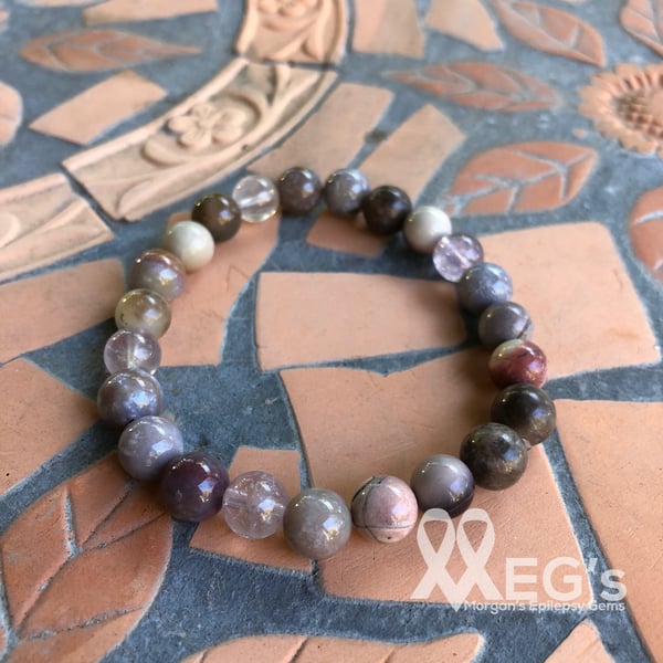 Image of MEGs One-of-a-Kind Gemstone Bracelet:: Light Amethyst & Assorted Jasper
