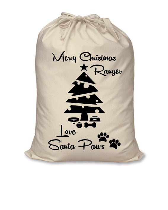 Image of Personalised Christmas Santa Sack - Santa Paws