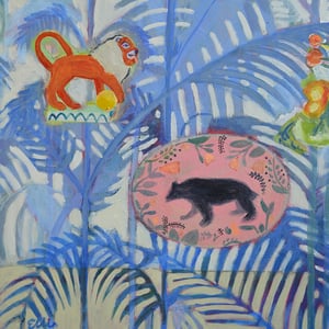 Image of Contemporary Still Life Painting, 'Lions and tigers and bears, oh my!' Poppy Ellis