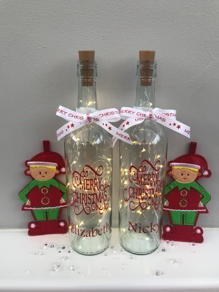 Image of Bespoke Personalised bottle lamp (any message any name)