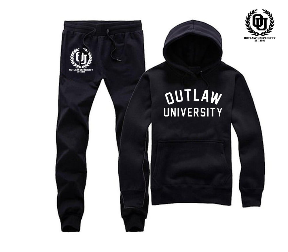 Image of Outlaw University Unisex Sweat Suit - COMES IN BLACK, GREY, NAVY BLUE, RED