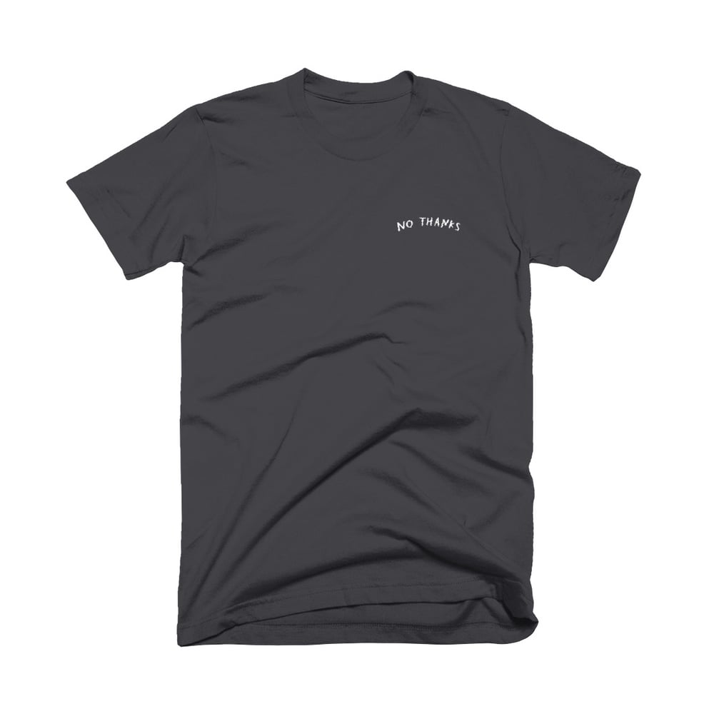 NO THANKS Embroidered T-Shirt (Black) | ADAMJK