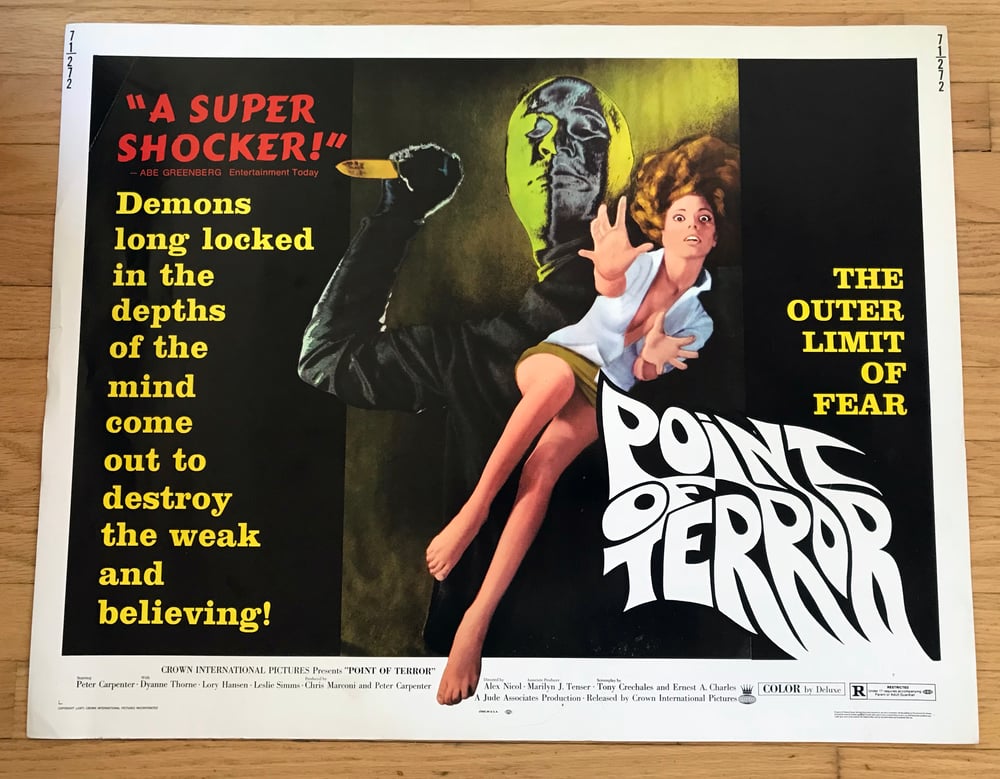 1971 POINT OF TERROR Original U.S. Half Sheet Movie Poster