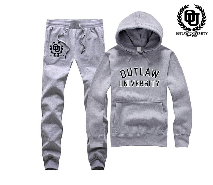 Image of Outlaw University Unisex Sweat Suit - COMES IN BLACK, GREY, NAVY BLUE, RED