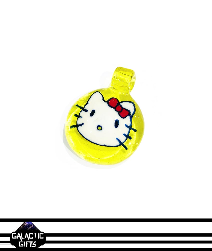 Image of B Weiz Glass - Custom Disc Flip Hello Kitty Pendant