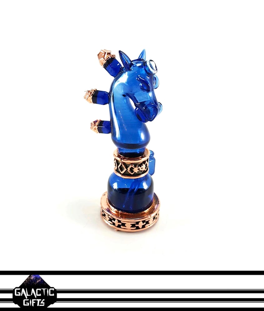 Image of Kuhns Glass & Hallie Cat Glass Mayan Knight Collab Horse 14.5 Rig