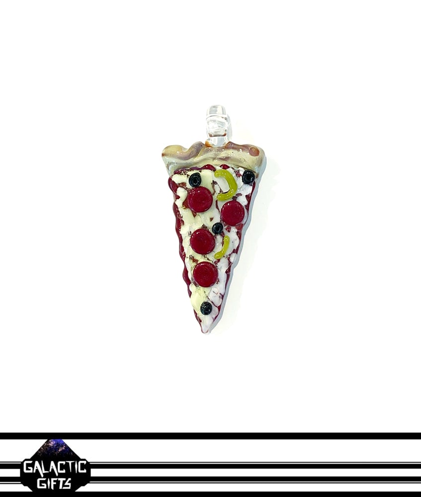 Image of Meld Glass UV Active Deluxe Pizza Slice Pendant #1