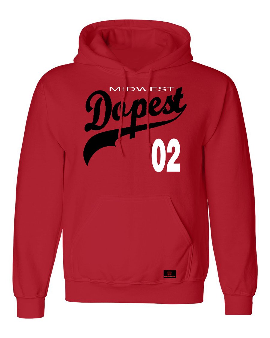 Image of MidWest Dopest red,black & white Hoodie