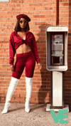 2 Piece Burgundy “Charlie” Set 