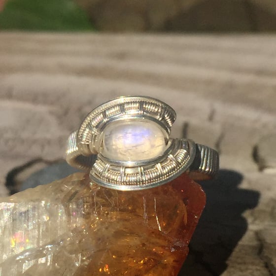 Image of Rainbow Moonstone Ring #4