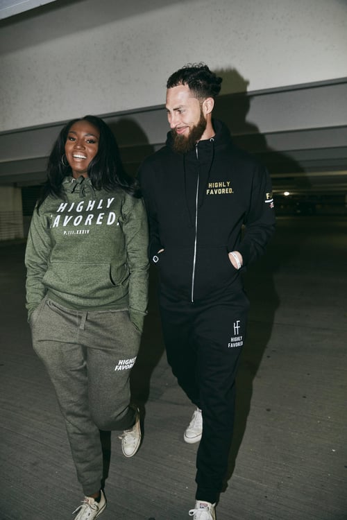 Image of Highly Favored Bold Military Green Pullover Hoodie