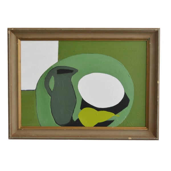 Image of Late 20thC Abstract Painting 'Green Jug' Marc Taylor