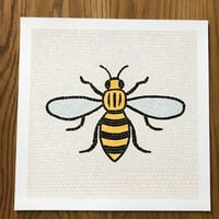 Image 1 of MANCHESTER BEE ART PRINT -SQUARE PRINT (UNFRAMED)