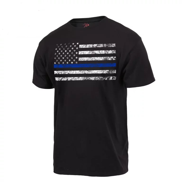 under armor thin blue line shirt