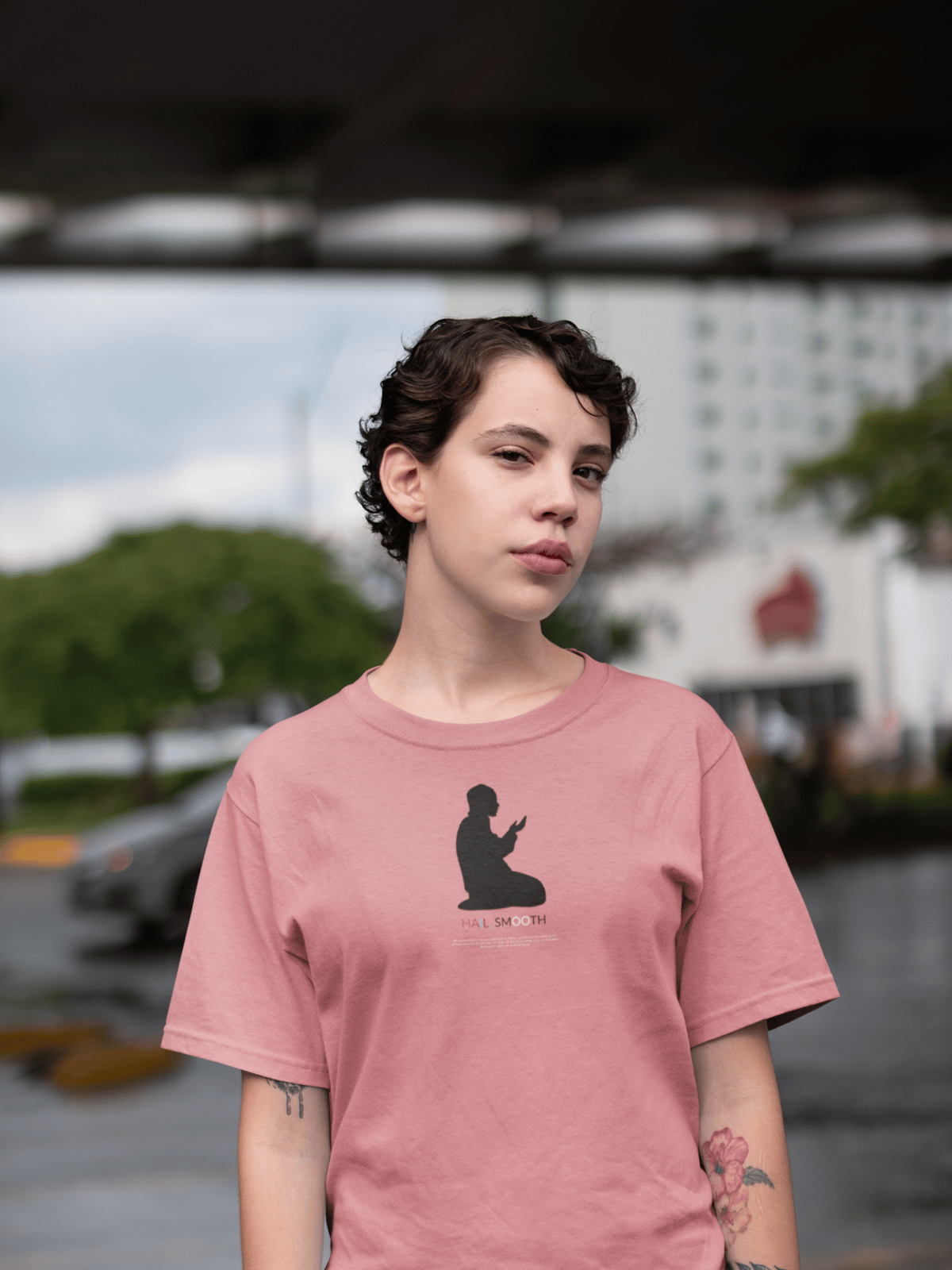 Image of SmoothTribe HAIL SMOOTH Pink t-shirt 