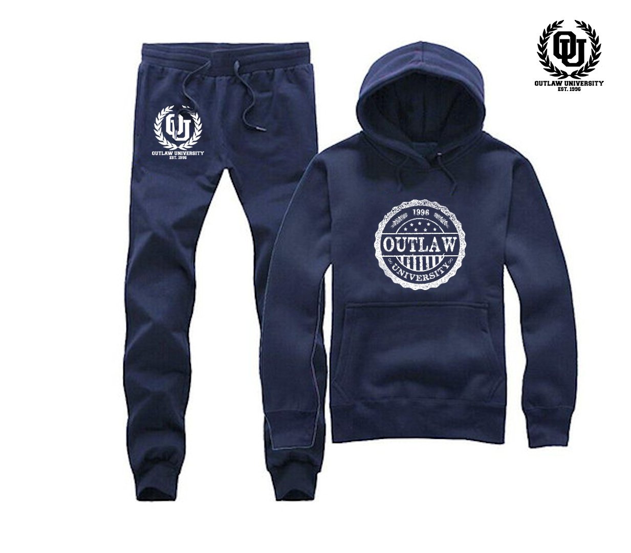 navy blue sweatsuit
