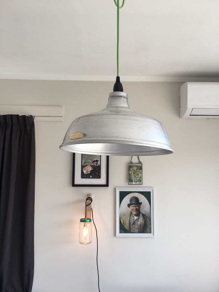 Image of Silver Industrial Pendant light fitting 