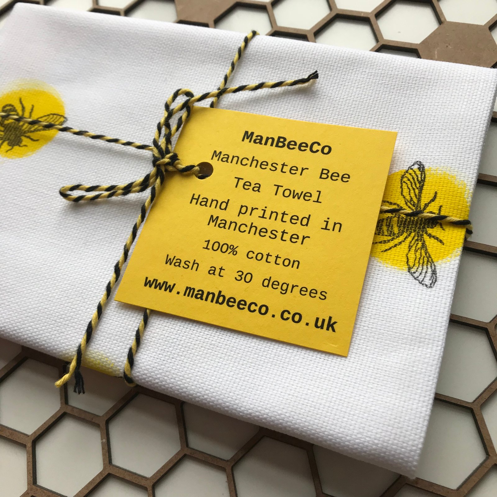 Manchester Bee 100% Cotton Tea Towel