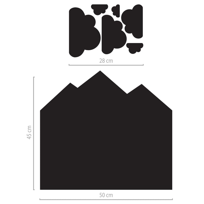 Fenstertattoo Milchglasfolie Berge mit Wolken, Fensterdeko Kinderzimmer