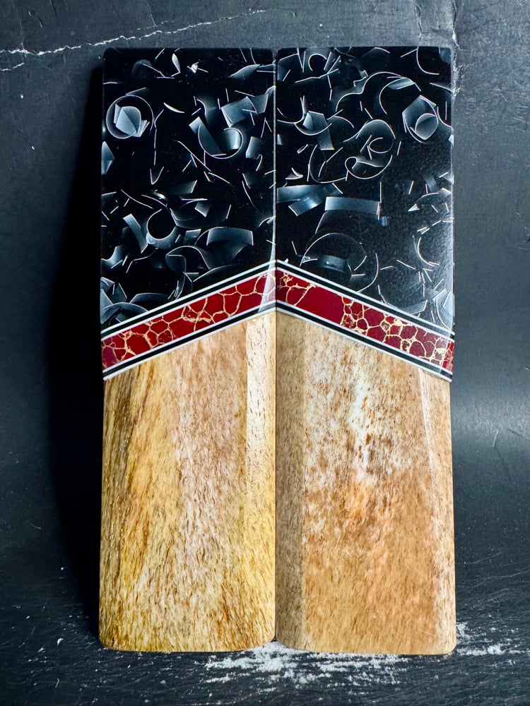 Image of Raffir Sparkle & Giraffe Bone Segmented Knife Scales