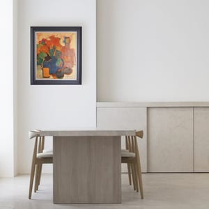 Image of Mid-century Still Life with Red flowers, Anne Reneau Golly (1922-2008)