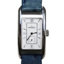 Image of New Vintage Men's Movado Kurba Mechanical Watch, 17 Jewel with Blue Ostrich Band