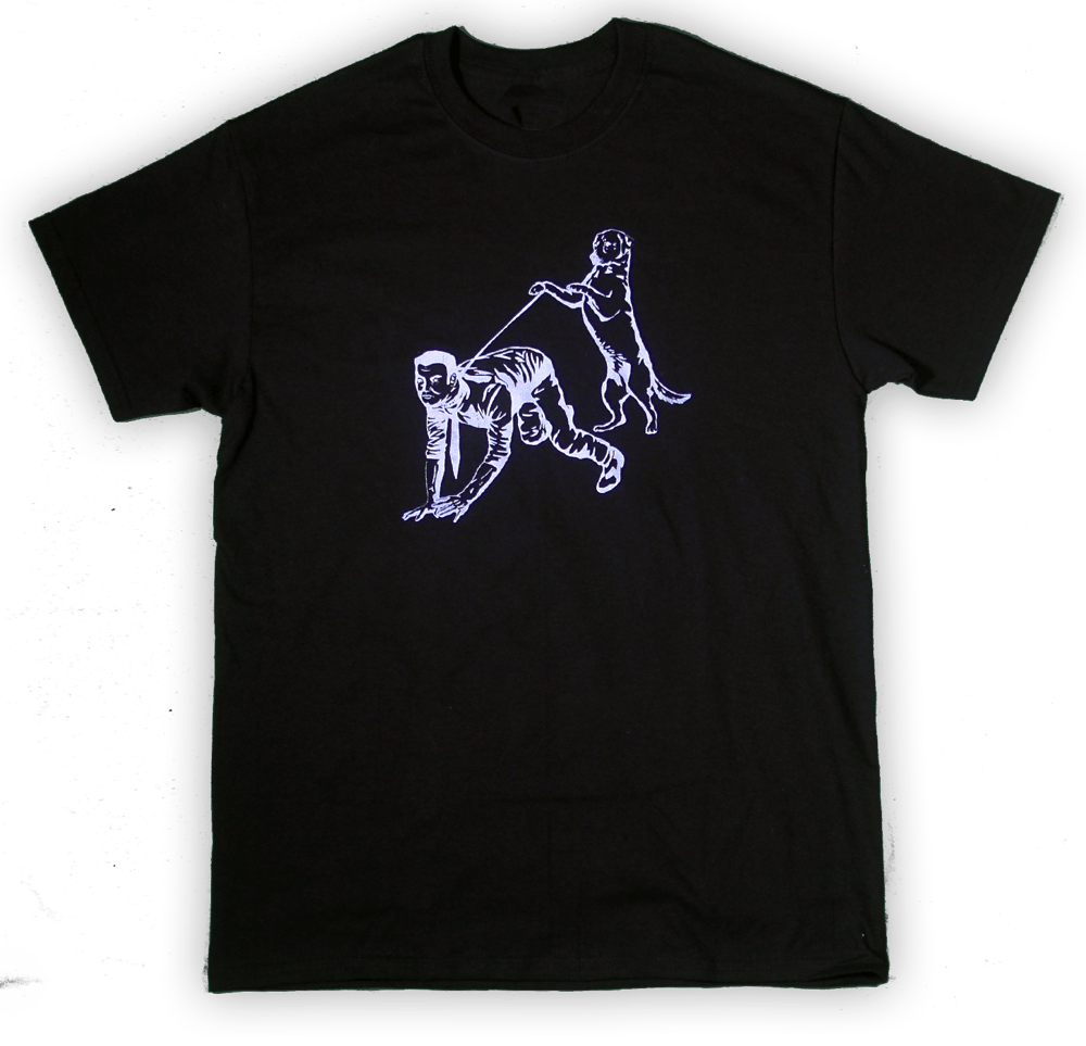 Image of Human Walking Black Tee