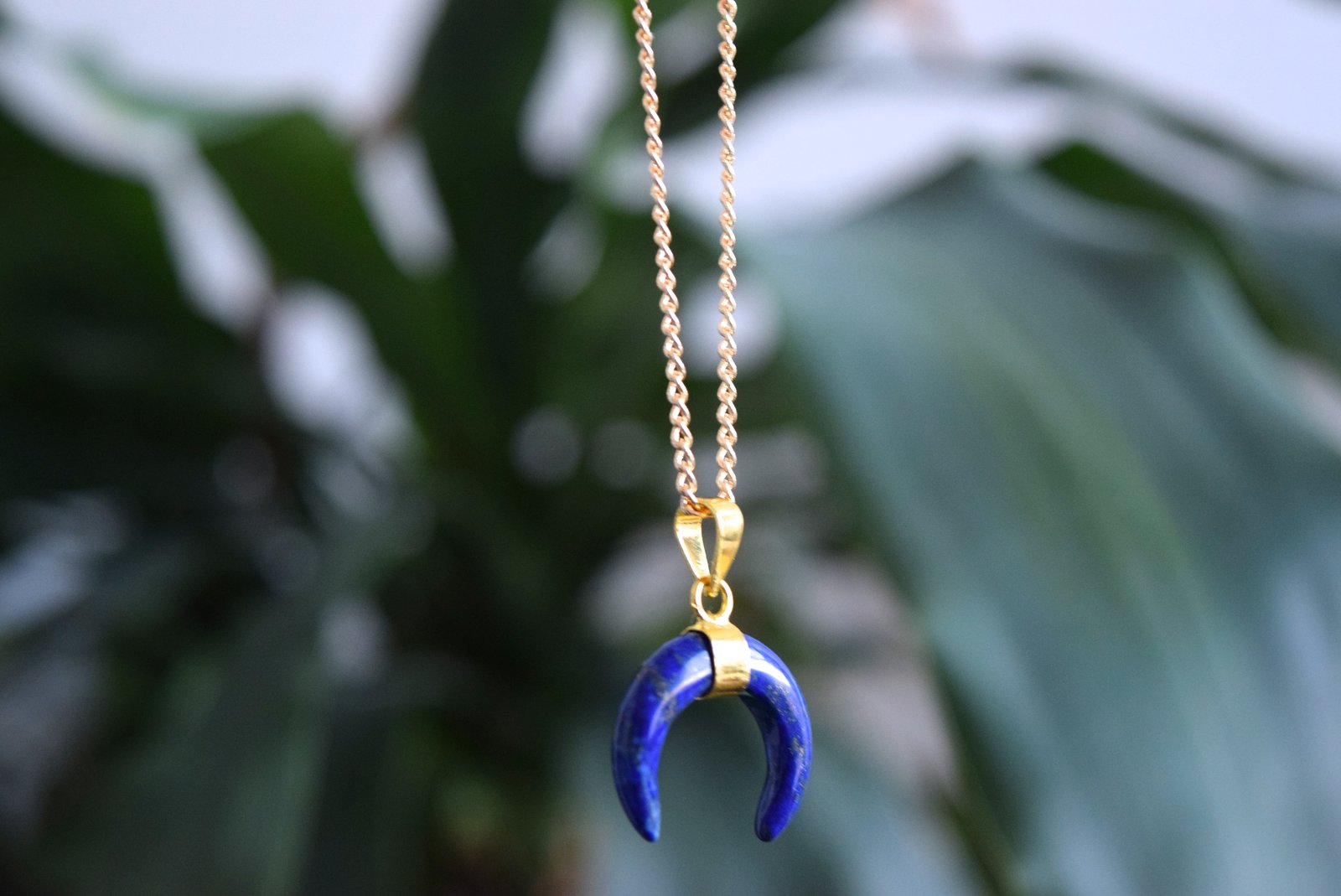 lapis moon pendant