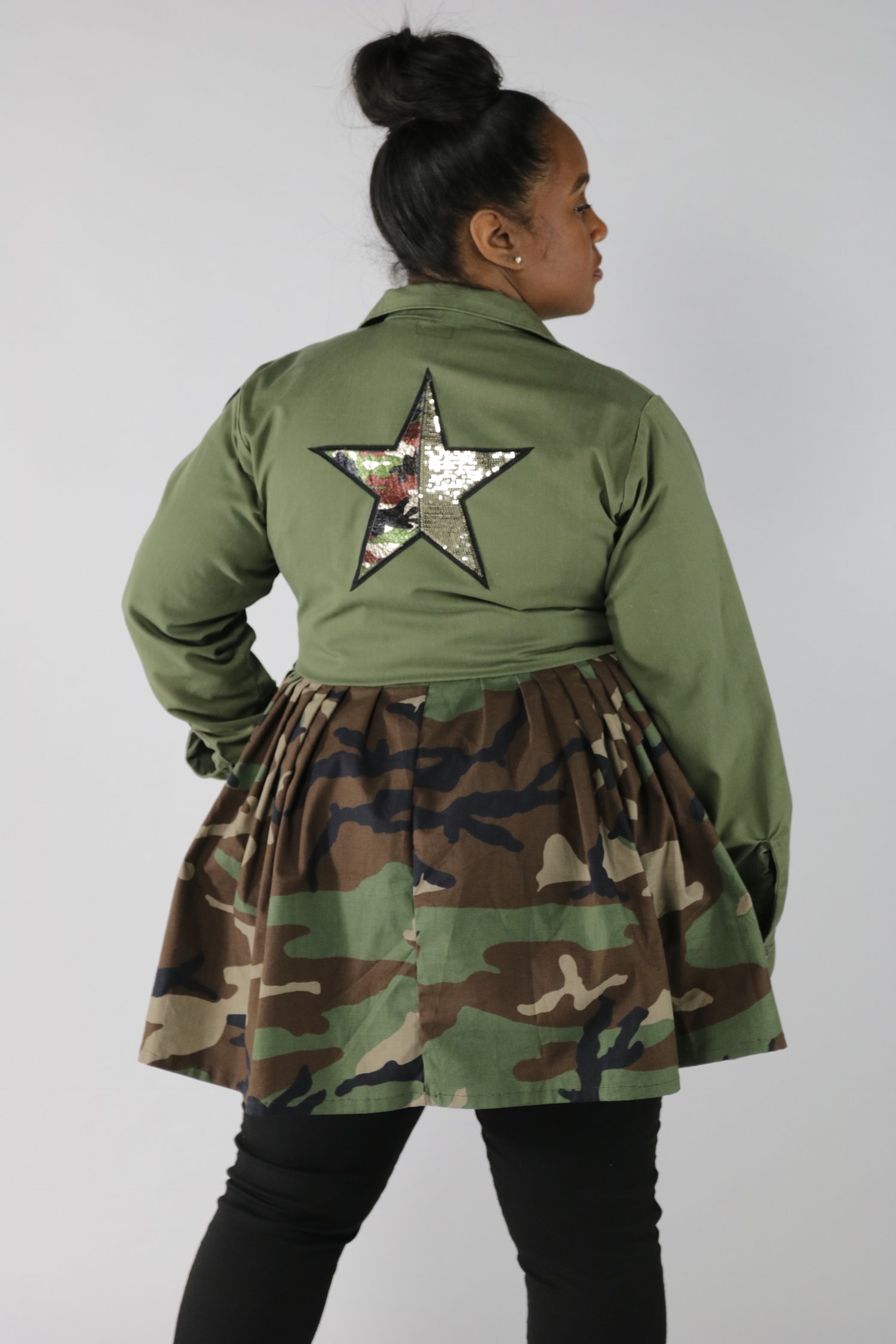 Image of Camo Peplum Jacket