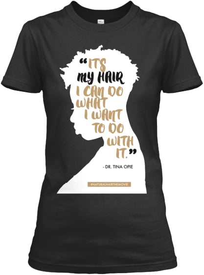Image of Its My Hair Women's Relaxed Style Black T-shirt
