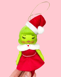 Image 1 of Mrs. Grinchy Clause Doll Ornament 
