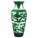 Image of VINTAGE CHINESE PEKING VASE: GREEN DRAGON OVERLAY