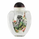 Image of VINTAGE CHINESE GLASS SNUFF BOTTLE: HAND-PAINTED GREAT WALL DESIGN